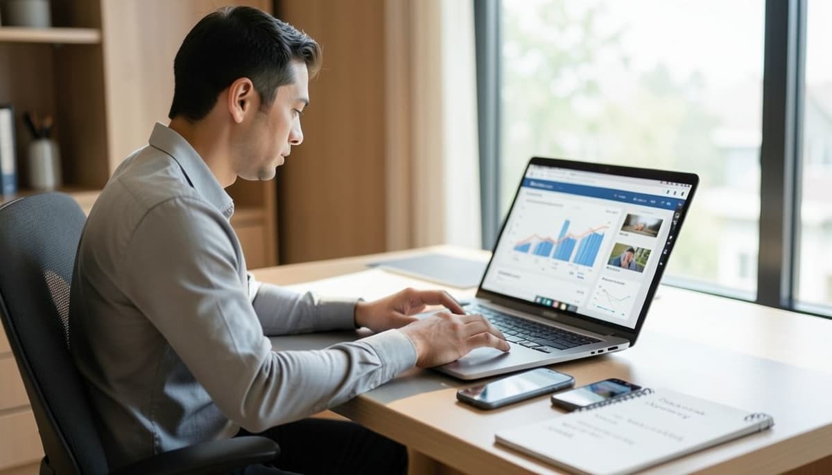 Màn hình audit hiệu năng bên cạnh một trang Next.js có hình ảnh được tối ưu và biểu đồ waterfall mạng gọn gàng