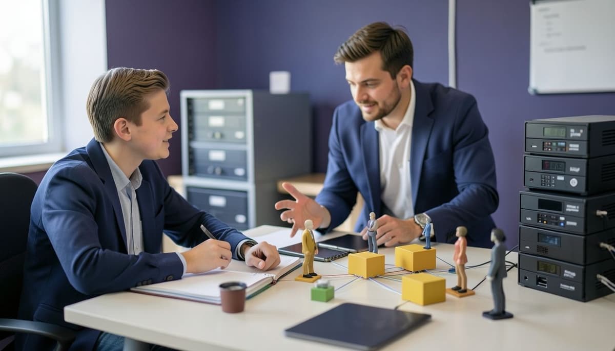 Sơ đồ kiến trúc minh họa một người dùng và mô hình ngôn ngữ bên trong một MCP host, các MCP client riêng biệt được kết nối với nhiều MCP server, và các server được kết nối với tệp, cơ sở dữ liệu cùng các API bên ngoài