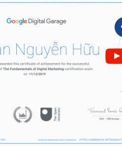 Chứng chỉ Marketing digital google nguyễn hữu nhân